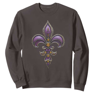 Louisiana Aesthetic Fleur De Lis Sweatshirt TS09 Dark Chocolate Print Your Wear