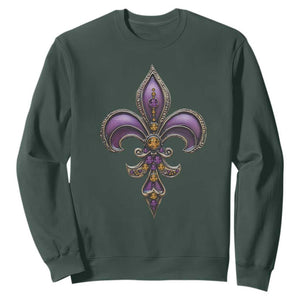 Louisiana Aesthetic Fleur De Lis Sweatshirt TS09 Dark Forest Green Print Your Wear