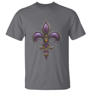 Louisiana Aesthetic Fleur De Lis T Shirt TS09 Charcoal Print Your Wear
