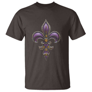 Louisiana Aesthetic Fleur De Lis T Shirt TS09 Dark Chocolate Print Your Wear