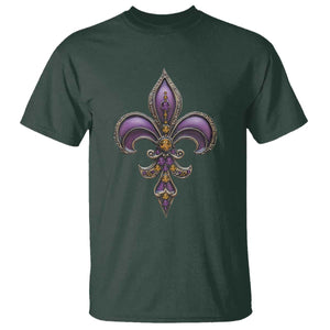 Louisiana Aesthetic Fleur De Lis T Shirt TS09 Dark Forest Green Print Your Wear