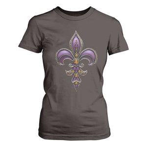 Louisiana Aesthetic Fleur De Lis T Shirt For Women TS09 Dark Chocolate Print Your Wear