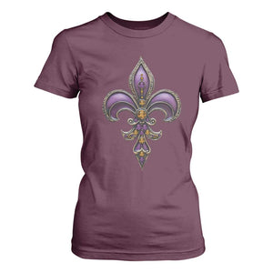 Louisiana Aesthetic Fleur De Lis T Shirt For Women TS09 Maroon Print Your Wear