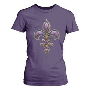 Louisiana Aesthetic Fleur De Lis T Shirt For Women TS09 Purple Print Your Wear