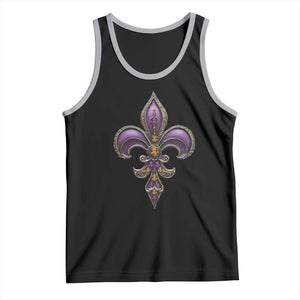 Louisiana Aesthetic Fleur De Lis Tank Top TS09 Black Athletic Heather Print Your Wear