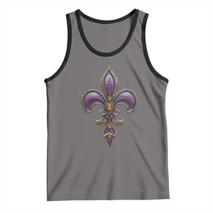 Louisiana Aesthetic Fleur De Lis Tank Top TS09 Deep Heather Black Print Your Wear