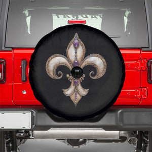 Aesthetic Fleur De Lis Spare Tire Cover TS09 Black Print Your Wear