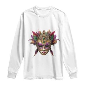 Jeweled Mask Louisiana Mardi Gras Long Sleeve Shirt TS09 White Print Your Wear