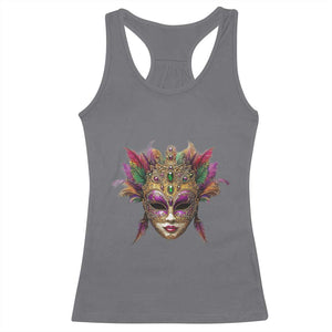 Jeweled Mask Louisiana Mardi Gras Racerback Tank Top TS09 Charcoal Print Your Wear