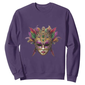 Jeweled Mask Louisiana Mardi Gras Sweatshirt TS09 Purple Print Your Wear