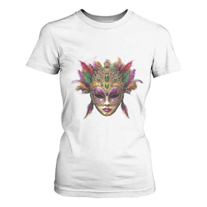 Jeweled Mask Louisiana Mardi Gras T Shirt For Women TS09 White Print Your Wear