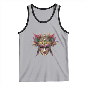 Jeweled Mask Louisiana Mardi Gras Tank Top TS09 Athletic Heather Black Print Your Wear