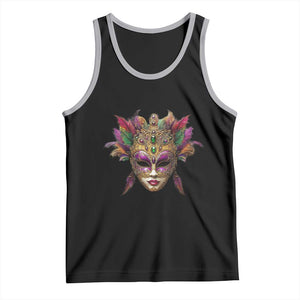 Jeweled Mask Louisiana Mardi Gras Tank Top TS09 Black Athletic Heather Print Your Wear