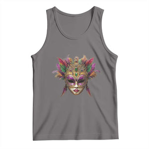 Jeweled Mask Louisiana Mardi Gras Tank Top TS09 Deep Heather Print Your Wear