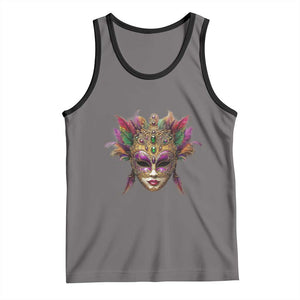 Jeweled Mask Louisiana Mardi Gras Tank Top TS09 Deep Heather Black Print Your Wear