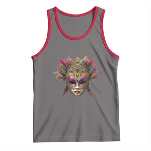 Jeweled Mask Louisiana Mardi Gras Tank Top TS09 Deep Heather Red Print Your Wear