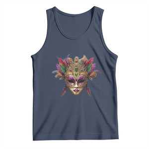 Jeweled Mask Louisiana Mardi Gras Tank Top TS09 Navy Print Your Wear