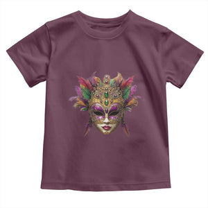 Jeweled Mask Louisiana Mardi Gras Toddler T Shirt TS09 Maroon Print Your Wear