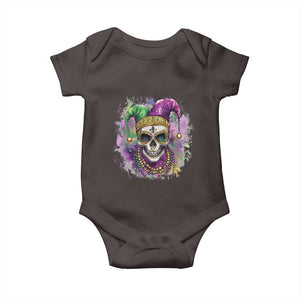 Skeleton Jester Louisiana Mardi Gras Baby Onesie TS09 Dark Chocolate Print Your Wear