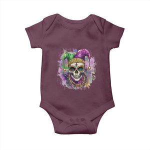 Skeleton Jester Louisiana Mardi Gras Baby Onesie TS09 Maroon Print Your Wear