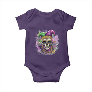 Skeleton Jester Louisiana Mardi Gras Baby Onesie TS09 Purple Print Your Wear