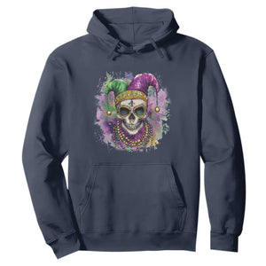 Skeleton Jester Louisiana Mardi Gras Hoodie TS09 Navy Print Your Wear