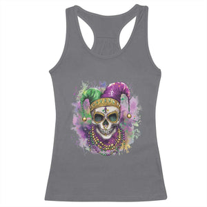 Skeleton Jester Louisiana Mardi Gras Racerback Tank Top TS09 Charcoal Print Your Wear