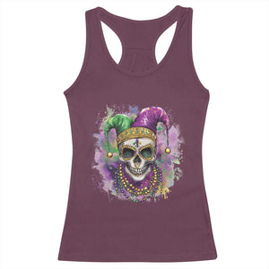 Skeleton Jester Louisiana Mardi Gras Racerback Tank Top TS09 Maroon Print Your Wear