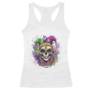 Skeleton Jester Louisiana Mardi Gras Racerback Tank Top TS09 White Print Your Wear