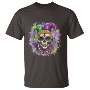 Skeleton Jester Louisiana Mardi Gras T Shirt TS09 Dark Chocolate Print Your Wear