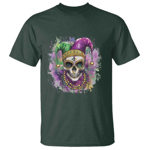 Skeleton Jester Louisiana Mardi Gras T Shirt TS09 Dark Forest Green Print Your Wear