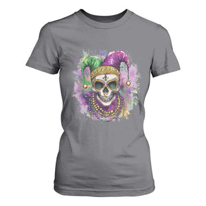 Skeleton Jester Louisiana Mardi Gras T Shirt For Women TS09 Charcoal Print Your Wear