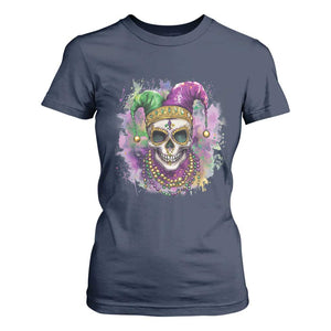 Skeleton Jester Louisiana Mardi Gras T Shirt For Women TS09 Navy Print Your Wear