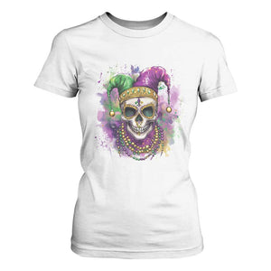 Skeleton Jester Louisiana Mardi Gras T Shirt For Women TS09 White Print Your Wear