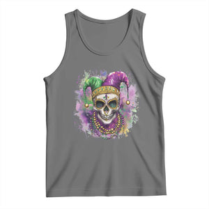 Skeleton Jester Louisiana Mardi Gras Tank Top TS09 Black Heather Print Your Wear