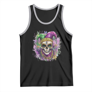 Skeleton Jester Louisiana Mardi Gras Tank Top TS09 Black Athletic Heather Print Your Wear