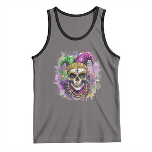 Skeleton Jester Louisiana Mardi Gras Tank Top TS09 Deep Heather Black Print Your Wear