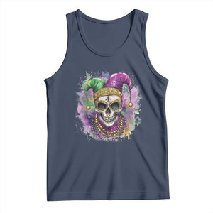 Skeleton Jester Louisiana Mardi Gras Tank Top TS09 Navy Print Your Wear