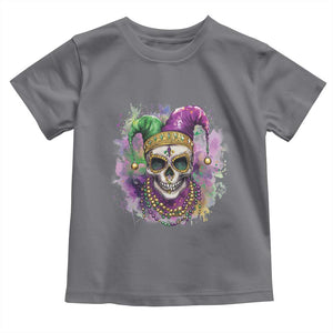 Skeleton Jester Louisiana Mardi Gras Toddler T Shirt TS09 Charcoal Print Your Wear