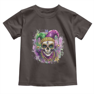 Skeleton Jester Louisiana Mardi Gras Toddler T Shirt TS09 Dark Chocolate Print Your Wear