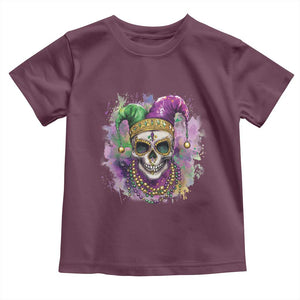 Skeleton Jester Louisiana Mardi Gras Toddler T Shirt TS09 Maroon Print Your Wear