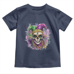 Skeleton Jester Louisiana Mardi Gras Toddler T Shirt TS09 Navy Print Your Wear