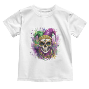 Skeleton Jester Louisiana Mardi Gras Toddler T Shirt TS09 White Print Your Wear