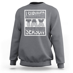 Funny Accountant Sweatshirt I Survived Tax Season TS09 Charcoal Printyourwear