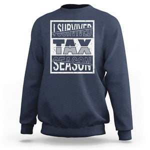 Funny Accountant Sweatshirt I Survived Tax Season TS09 Navy Printyourwear