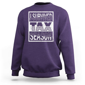 Funny Accountant Sweatshirt I Survived Tax Season TS09 Purple Printyourwear