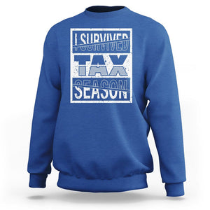 Funny Accountant Sweatshirt I Survived Tax Season TS09 Royal Blue Printyourwear