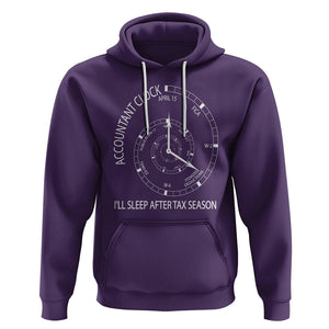 Funny Accountant Clock Hoodie I'll Sleep After Tax Season TS09 Purple Printyourwear