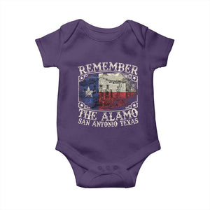 Texas Remember The Alamo Baby Onesie San Antonio Alamo War Texan Flag History Lover TS09 Purple Print Your Wear