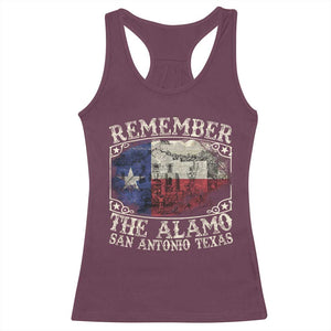 Texas Remember The Alamo Racerback Tank Top San Antonio Alamo War Texan Flag History Lover TS09 Maroon Print Your Wear